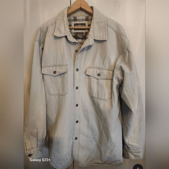 Levi's Other - O42 Levi Strauss & CO Mens Cream Button-Up Work Barn Jacket Brown & Cream Lining
